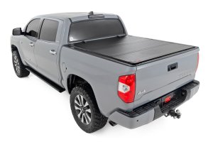 Toyota Tundra Hard Tri-Fold Flip Up Bed Cover - Rear - Rough Country - 5'7